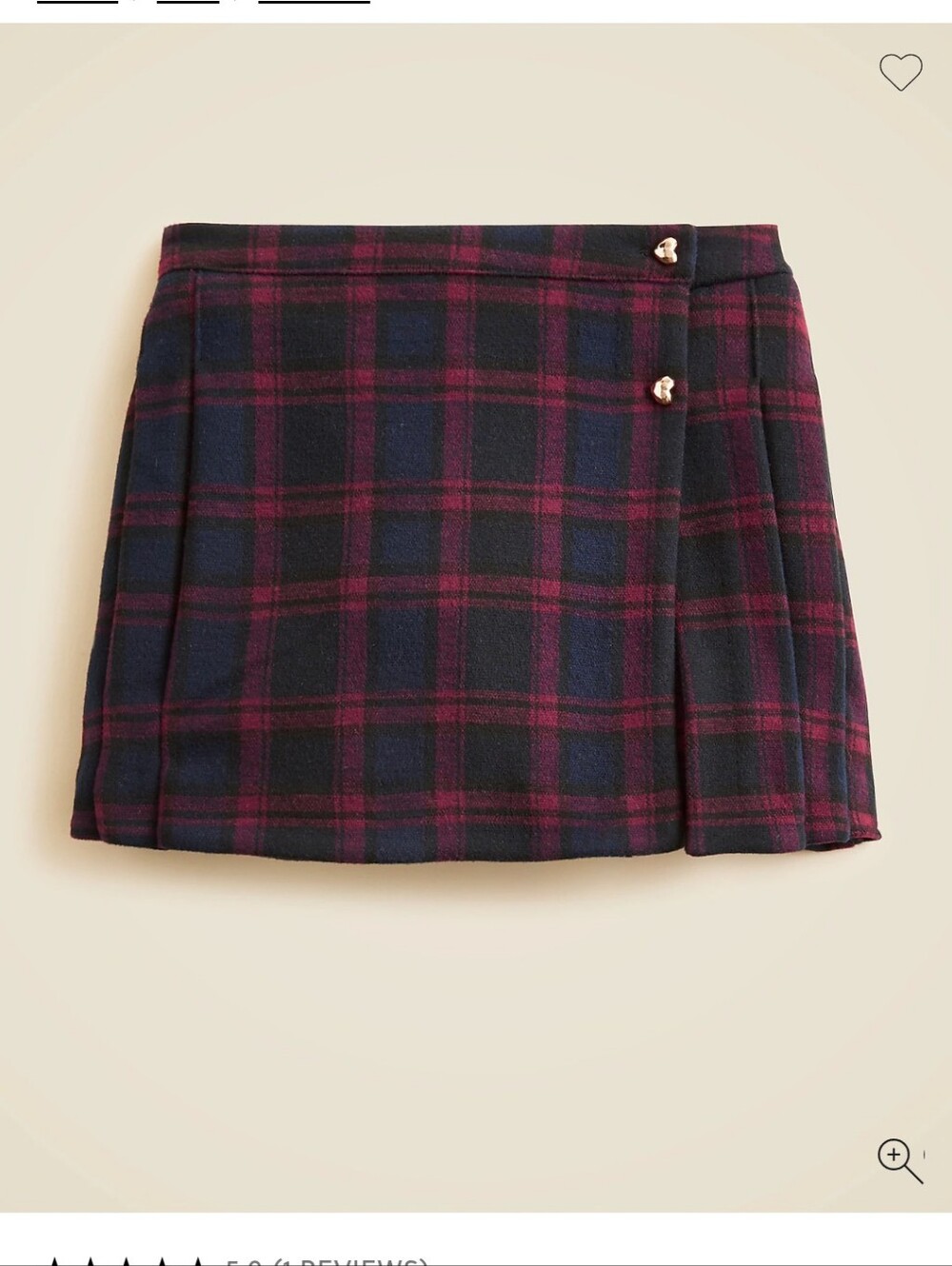 Crewcuts Girls' heavyweight Seaboard soft-knit skort in plaid Tartan Pleated  10